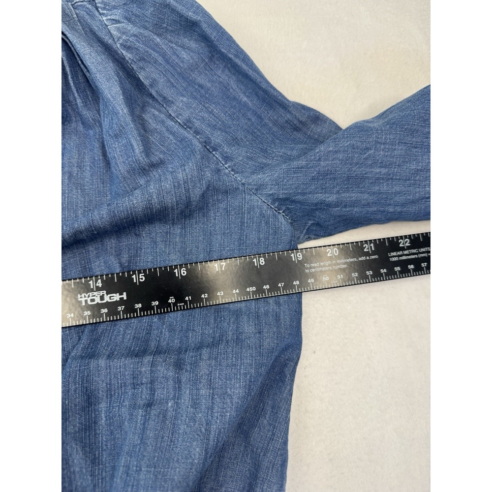 Madewell Blue Chambray Wrap Crop Top - Picture 5 of 8